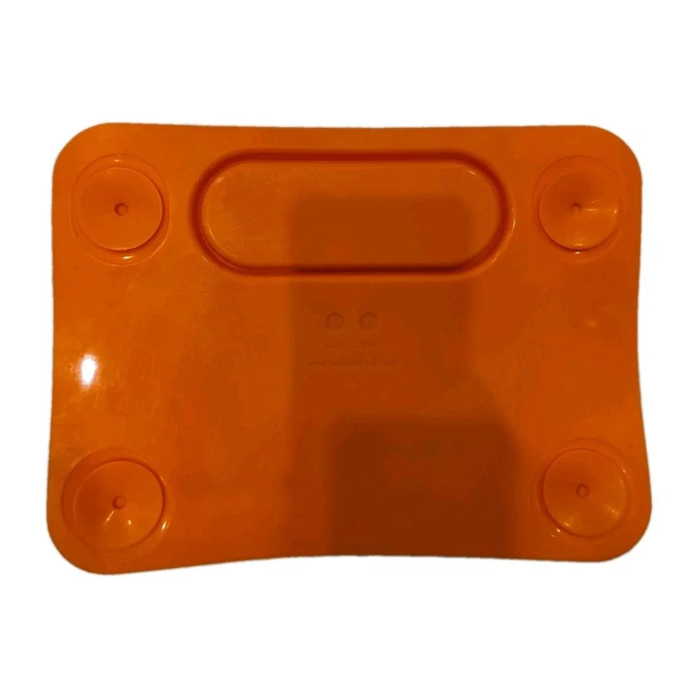 Zoo Fold & Go Silicone Bib And Busy Baby Silicone Placemat Orange Blue Toddler